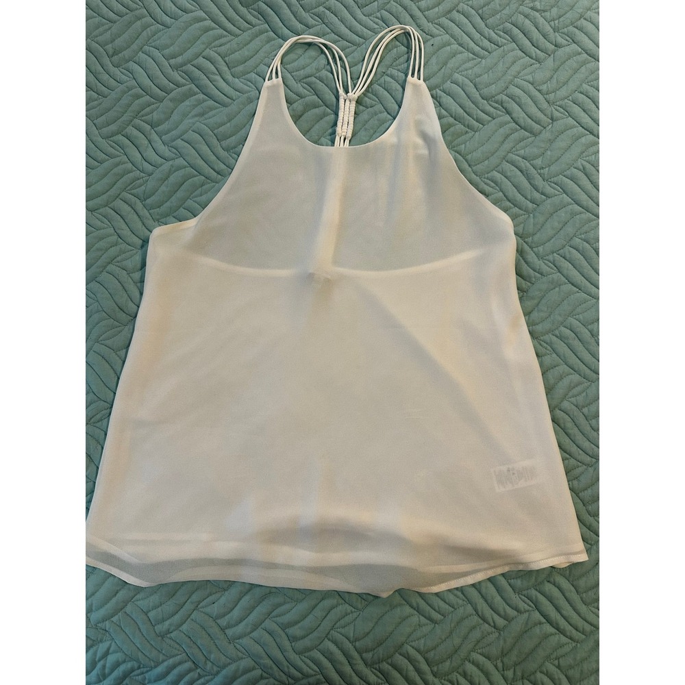 Naked Zebra White Braided T-Back High Neck‎ Chiffon Camisole Tank Top